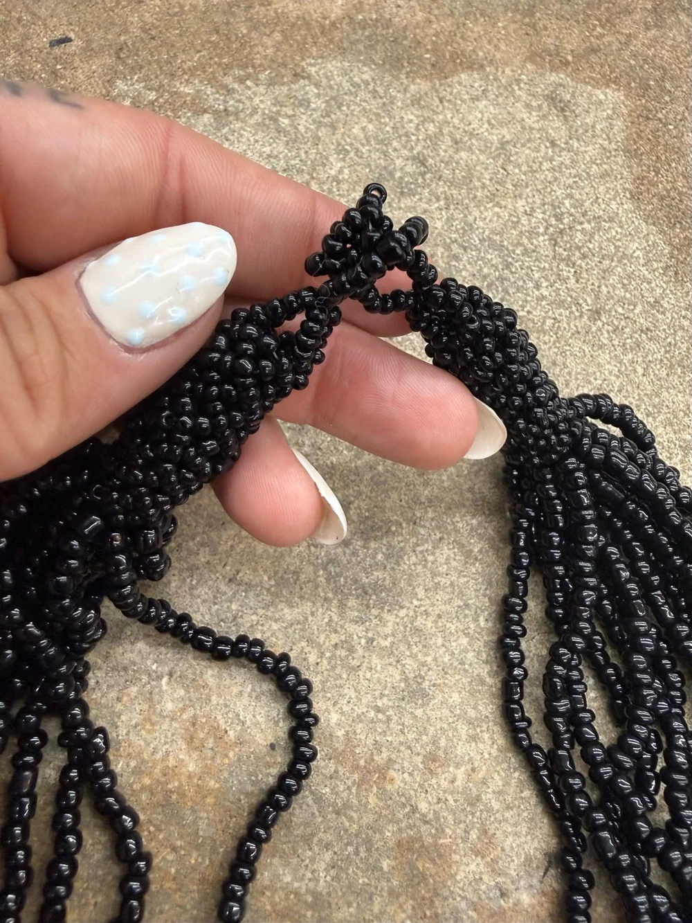 Black Multi-Strand Beaded Necklace - Elegant Women's Jewelry